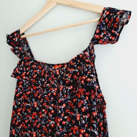 JOE FRESH Sleeveless Scoop Neck Mini Dress Ditsy Floral Print Sz L - Picture 7 of 15